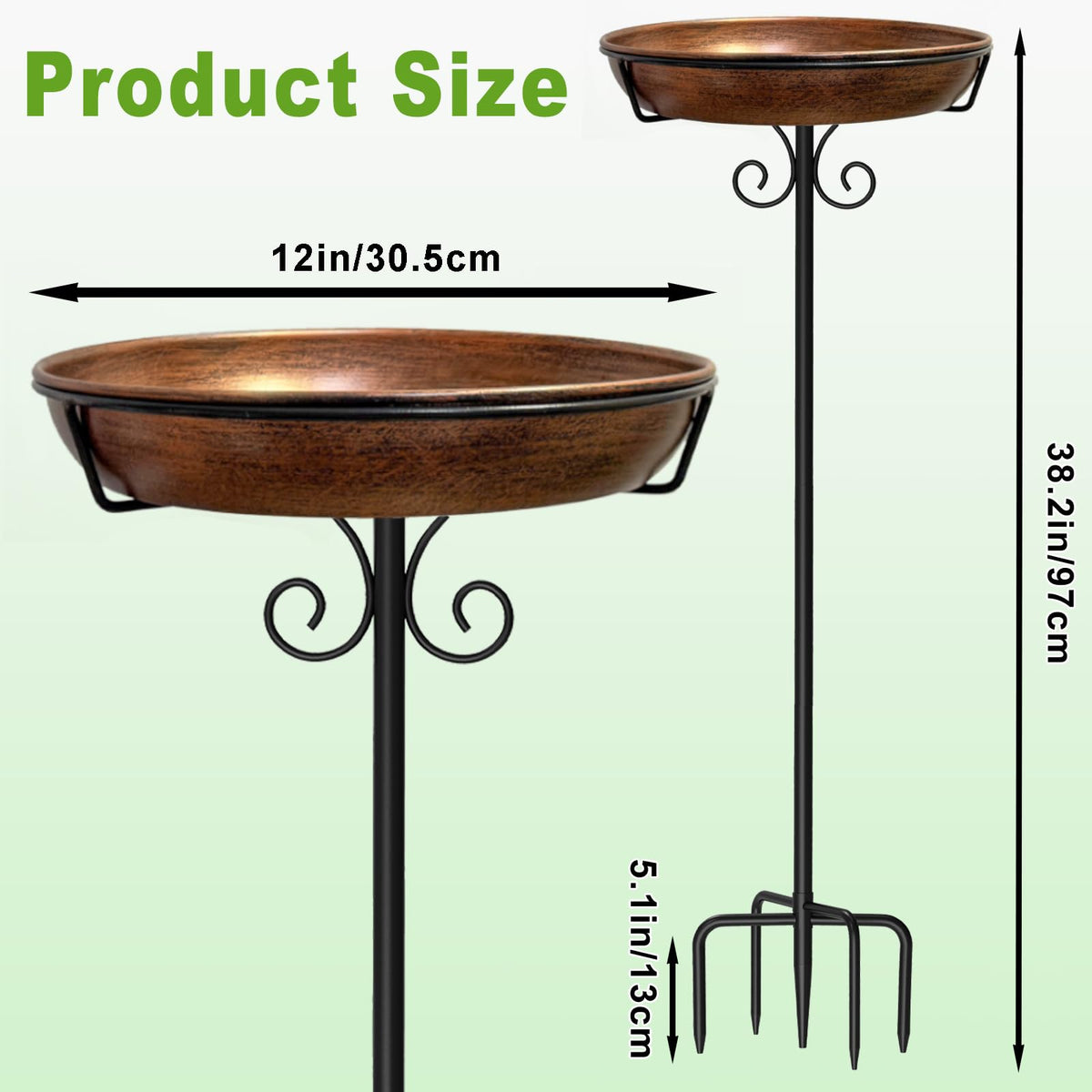 iCHKED 38In bird bath bowl removable for quick cleaning and refilling.