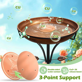 iCHKED disk fits pedestal, hanging, ground, or fountain birdbaths.