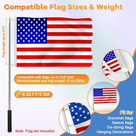 ICOMEY drop-down joint fits grommet and sleeve flags securely.