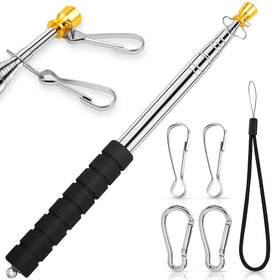ICOMEY extendable flag pole in use, reaching 8.2 feet for clear flag display.