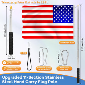 ICOMEY stainless steel flag pole offers durable daily use for tours.