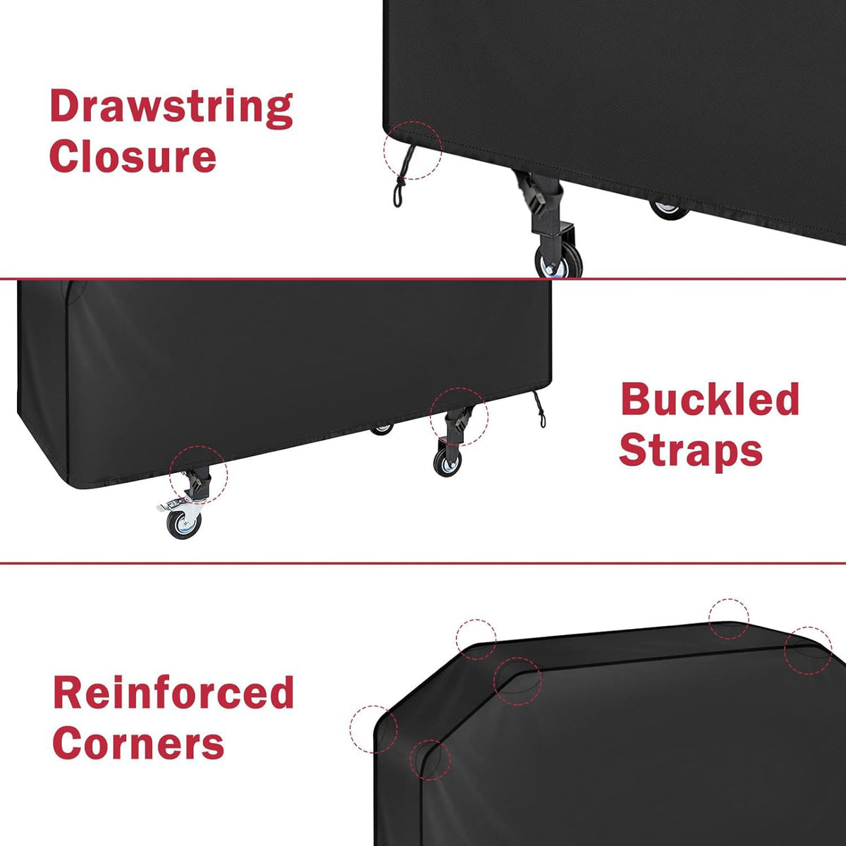 iCOVER griddle cover with buckle straps for a secure fit