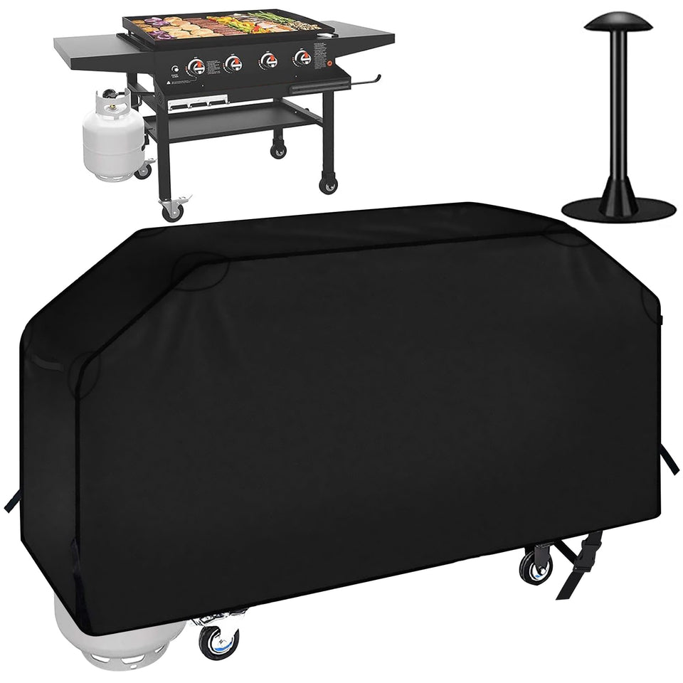 iCOVER 36-inch griddle cover shields your grill with waterproof 600D fabric and PVC coating.