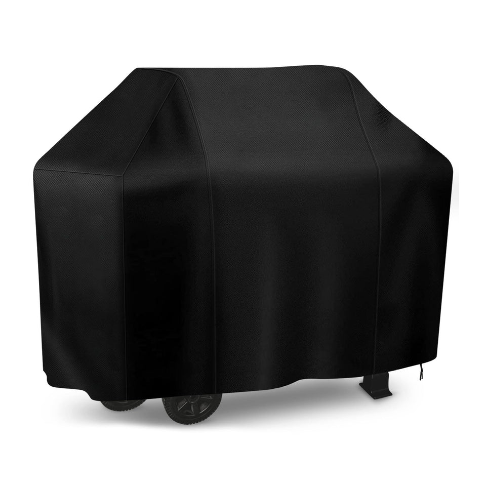i COVER 58-inch grill cover fits outdoor grills securely, showing precise dimension alignment