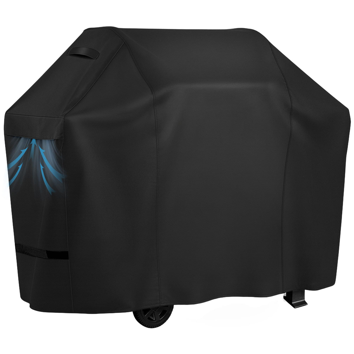 iCOVER 60inch grill cover protects a Weber-style grill from rain and dust