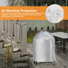 iCOVER grill cover for Weber 22-inch kettle is easy to clean with water spray.