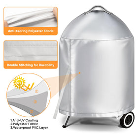 iCOVER grill cover for Weber 22-inch kettle features UV protection for longer life.