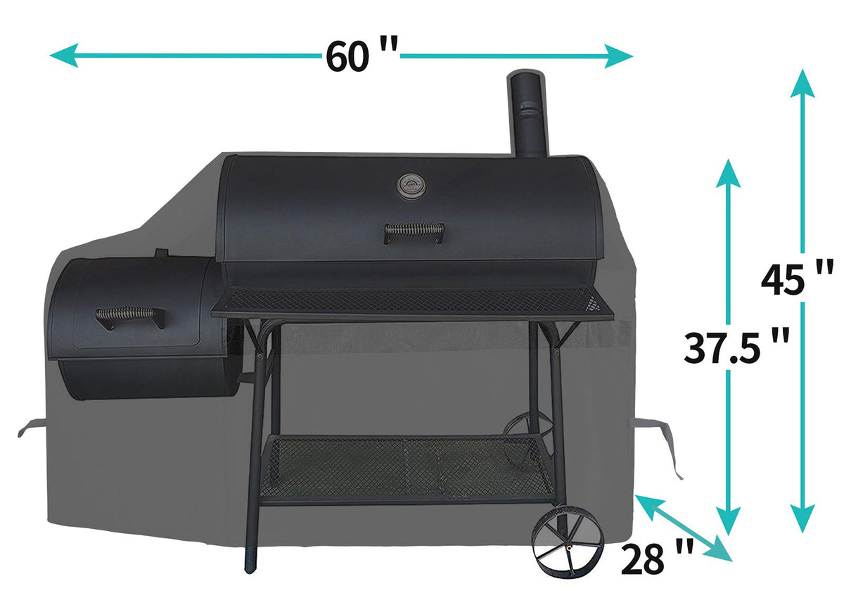 iCOVER offset smoker cover 60inch back view guards against wind and moisture