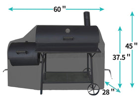 iCOVER offset smoker cover 60inch back view guards against wind and moisture