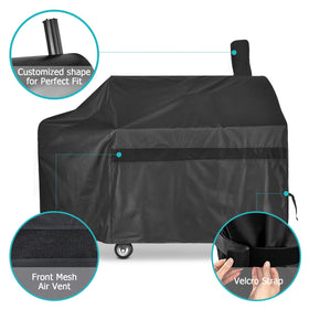 iCOVER offset smoker cover 60inch side view shields sides from weather and dirt