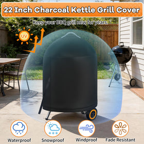 i COVER 22-inch kettle cover fits Weber models and shields from sun, snow, and dust