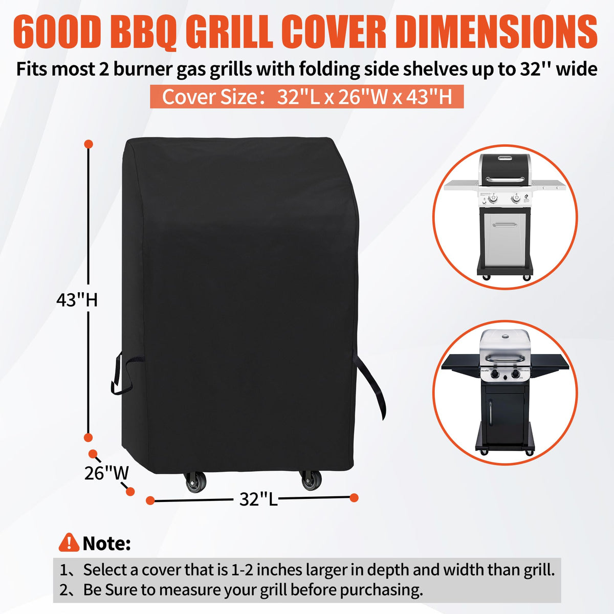 Secure side straps keep iCOVER grill cover in place on windy days.