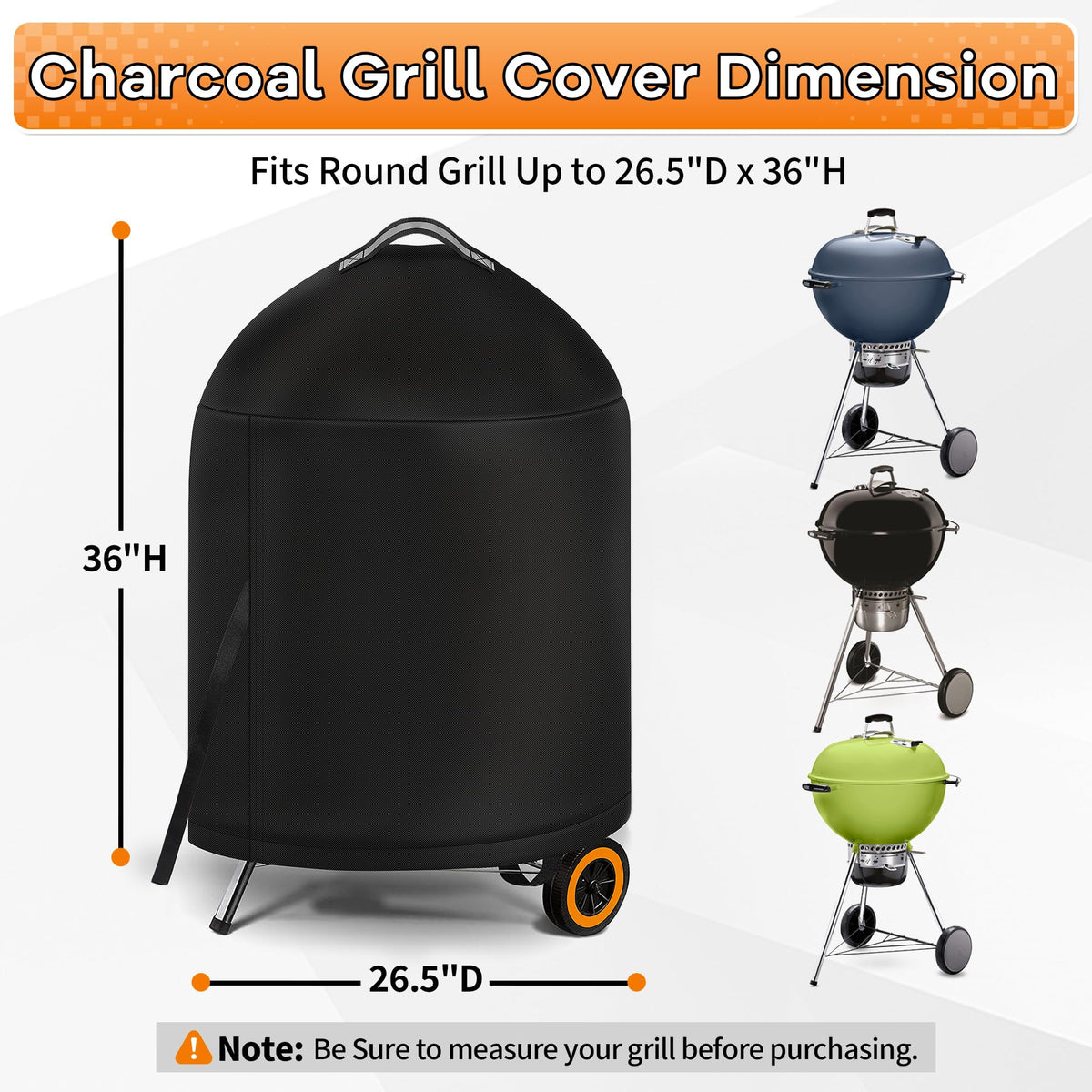 i COVER Weber Jumbo Joe 22 inch grill cover fits and blocks rain