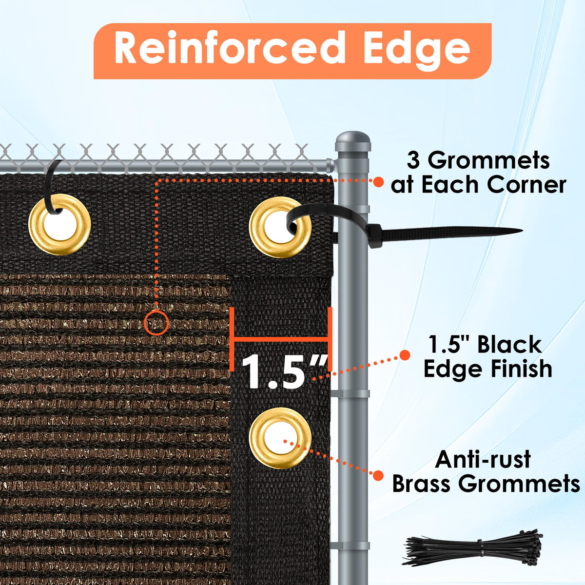 iCover included zip ties simplify secure fastening