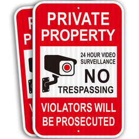 i-CowFun no trespassing sign with private property focus enhances visibility day and night.