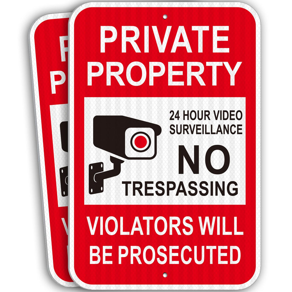 i-CowFun no trespassing sign with private property focus enhances visibility day and night.