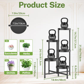 iDavosic.ly black iron plant stand suited for balcony and living room