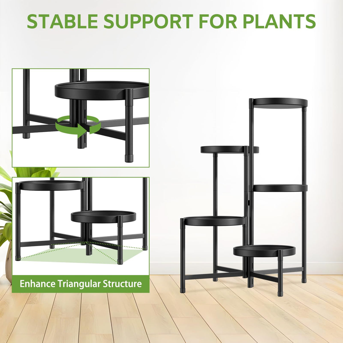 iDavosic.ly indoor-outdoor ready stand with rust-proof coating for easy cleaning.