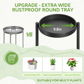 iDavosic.ly rust-resistant iron frame plant stand for outdoor use.