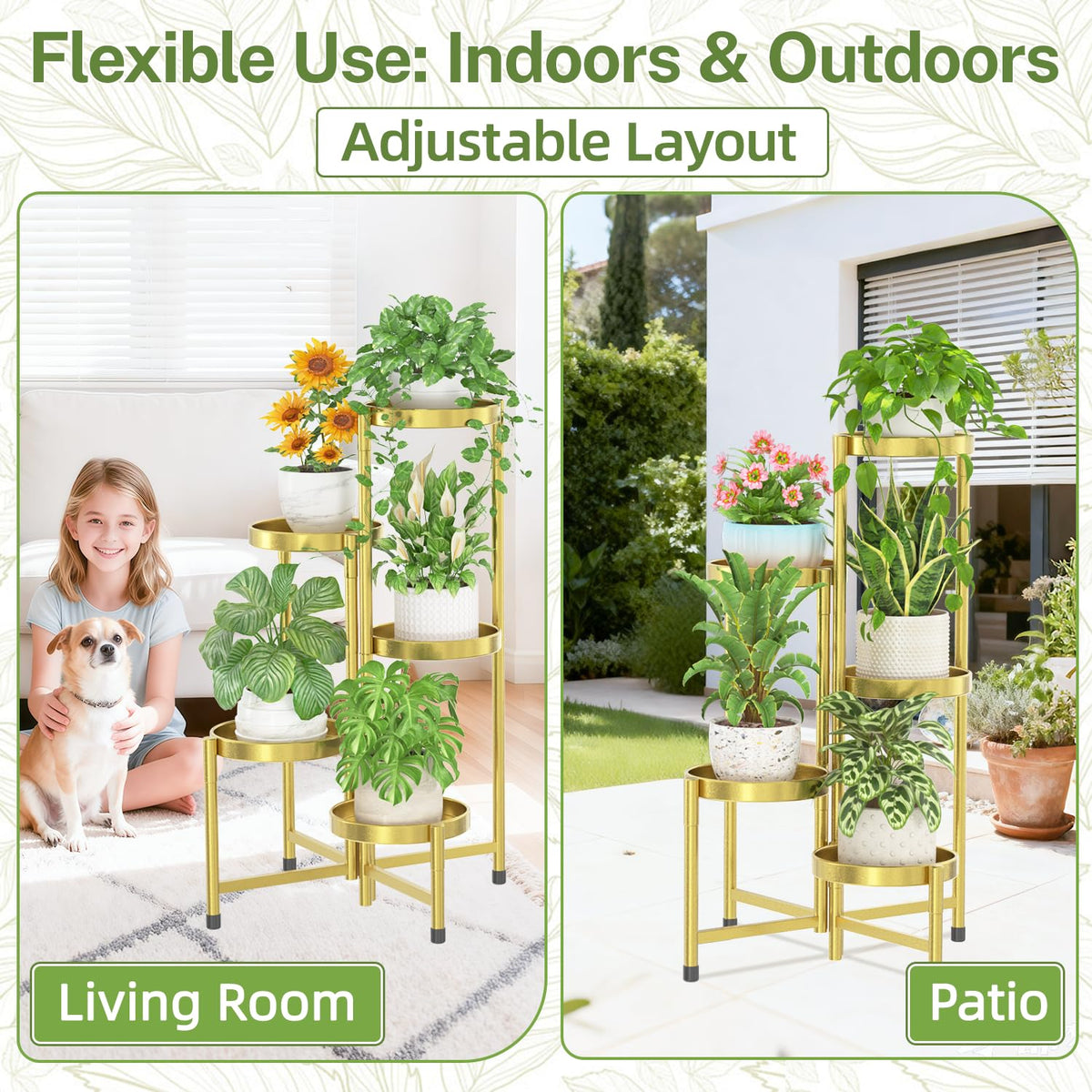 idavosic plant stand 7.9-inch trays hold pots safely without spills.