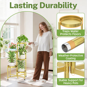 idavosic plant stand stable triangular legs prevent floor scratches.