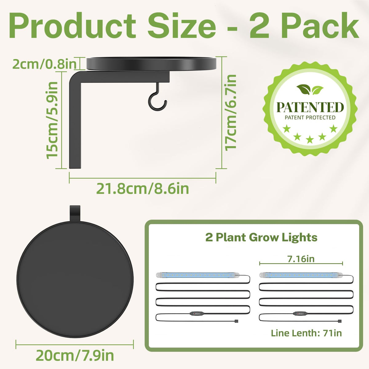 iDavosic.ly metal hanger with two hooks supporting multiple plants securely