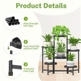 iDavosic.ly Modern black plant stand enhances decor and growth.