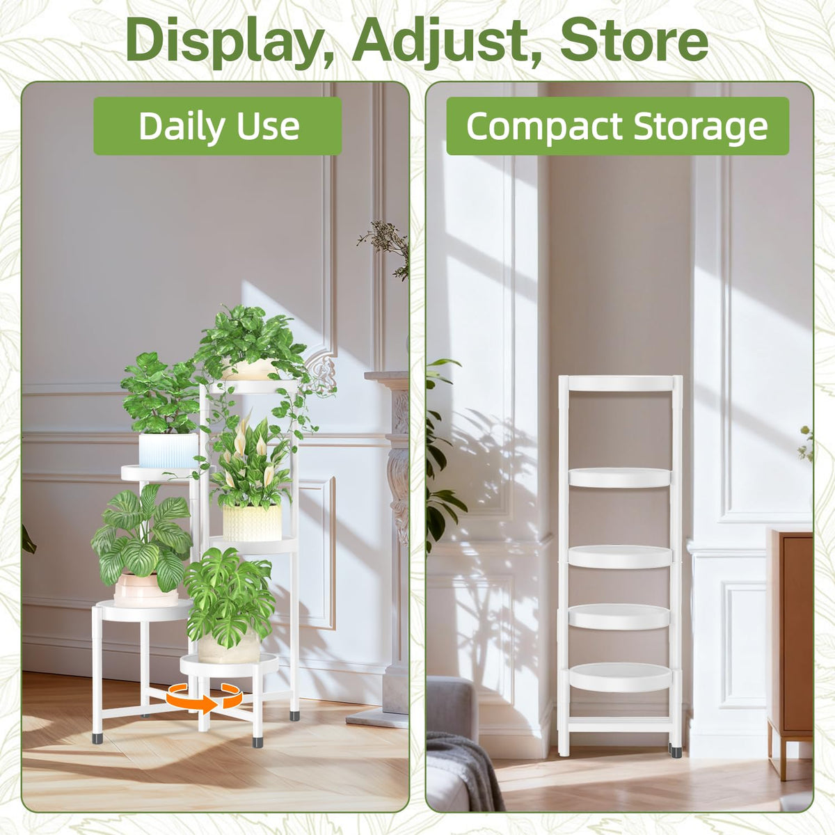 Multiple tier options let you tailor arrangements for growing plant collections.