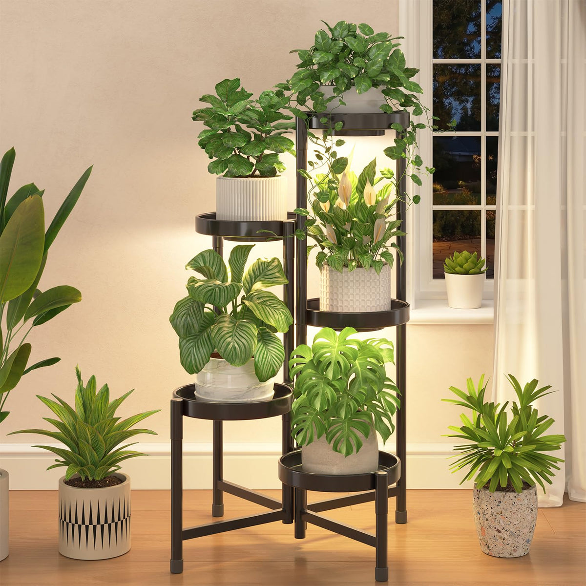 iDavosic.ly plant stand with grow light supports healthy indoor growth