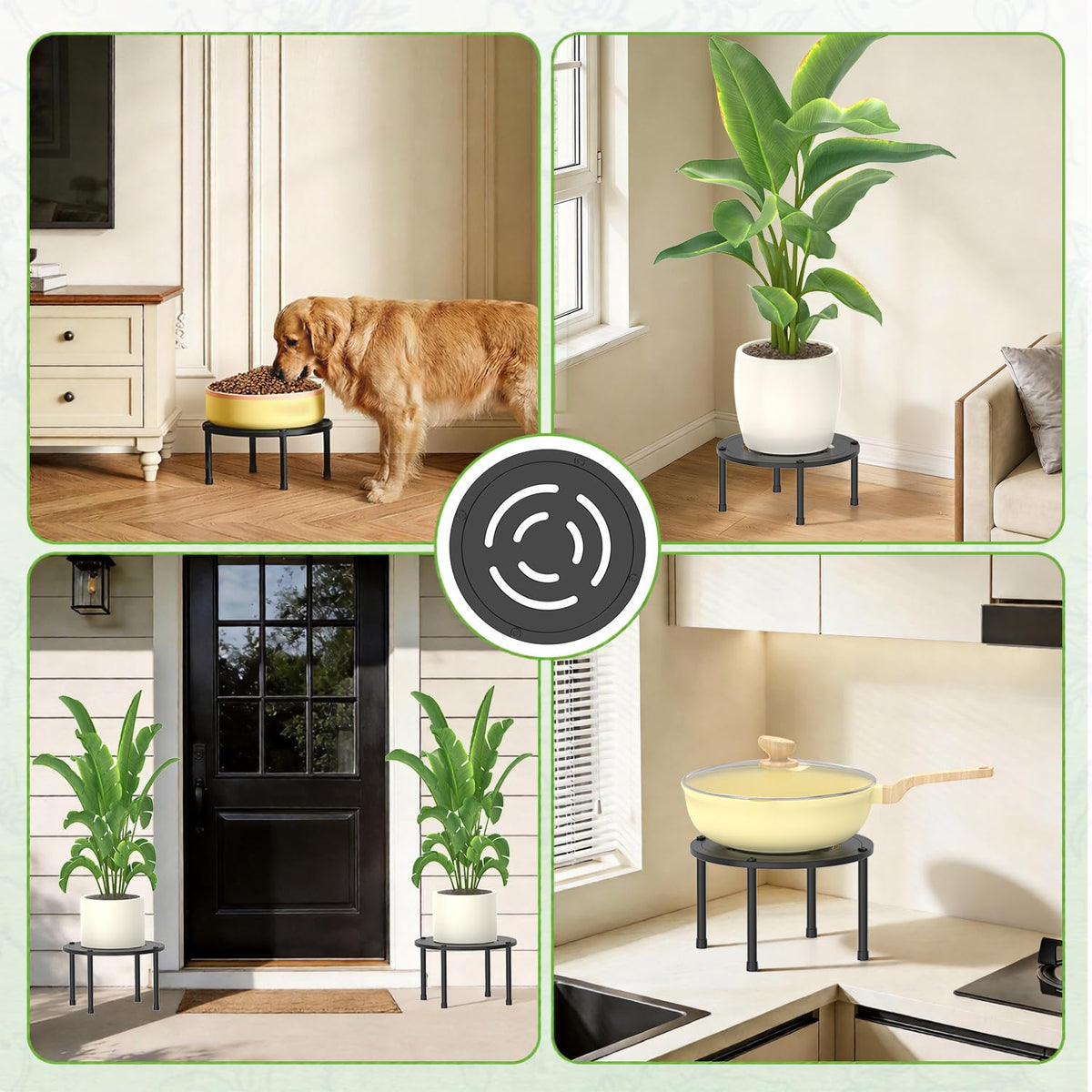 idavosic.ly slotted tray design promotes drainage and airflow under pots.
