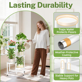 Stable triangular legs with floor caps protect floors and prevent slipping.