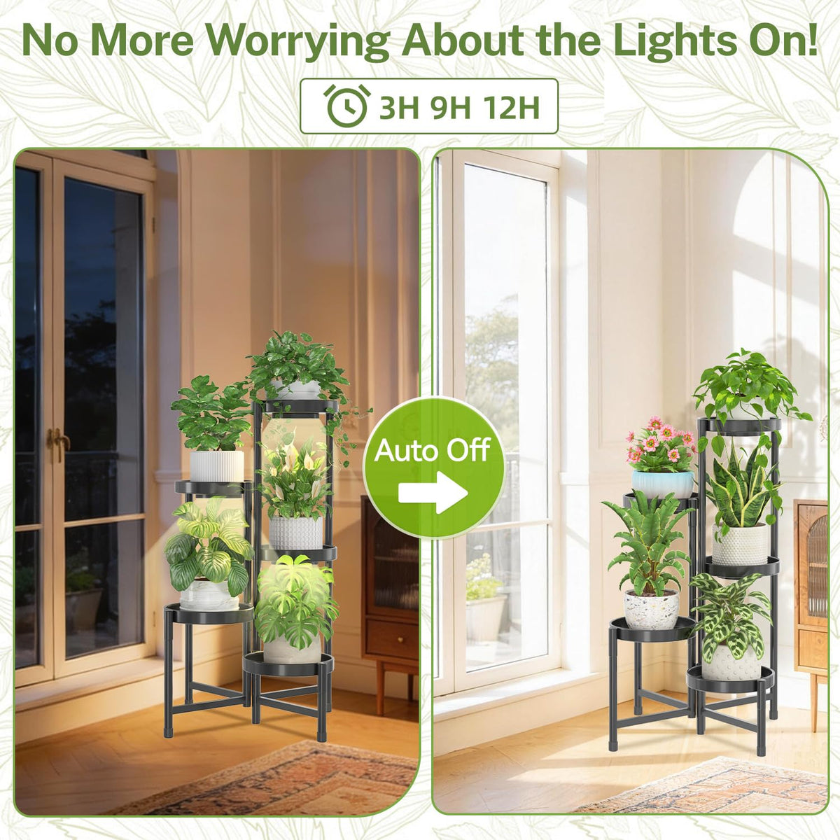 iDavosic.ly sturdy all-iron construction supports multiple plants securely