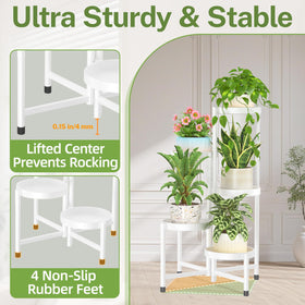 Sturdy all-iron construction supports multiple pots securely.