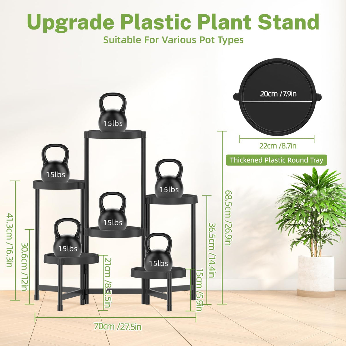 iDavosic.ly Waterproof trays protect floors during watering.