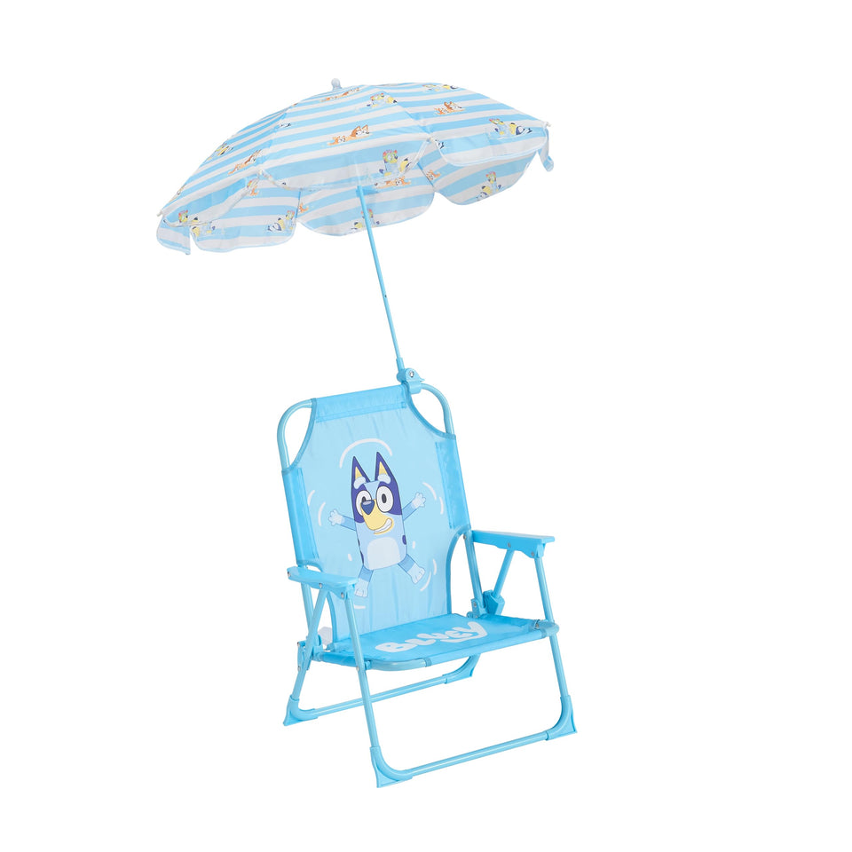 Idea Nuova Bluey kids outdoor chair with umbrella, ideal for sunny beach days