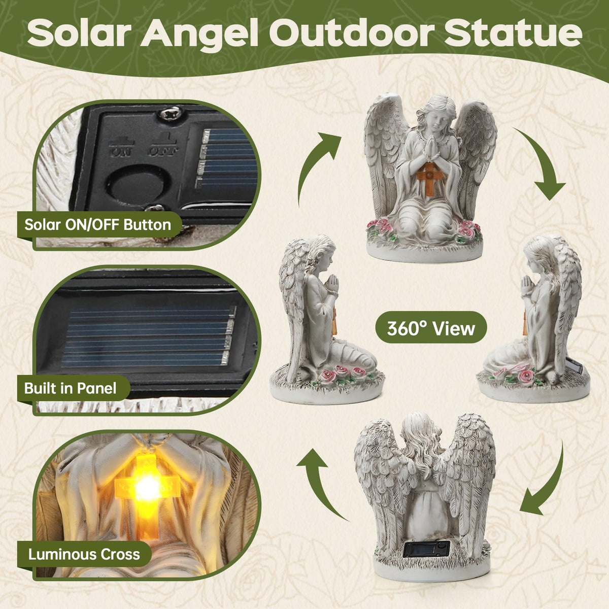 IDEA SHOW Easy Installation and Low Maintenance Angel Statue is sun-friendly