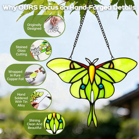 IDEA SHOW green butterfly sun catcher creates warm ambience in living spaces.