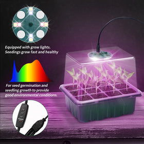 Idealife seed starter tray grow light panel highlights full-spectrum LEDs for indoor growth