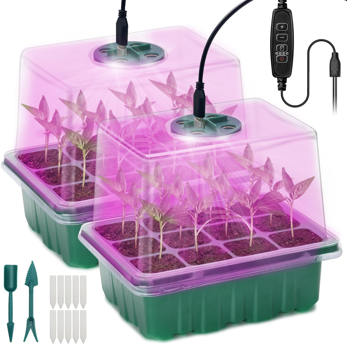 Idealife seed starter tray two-pack top view for organized seed propagation
