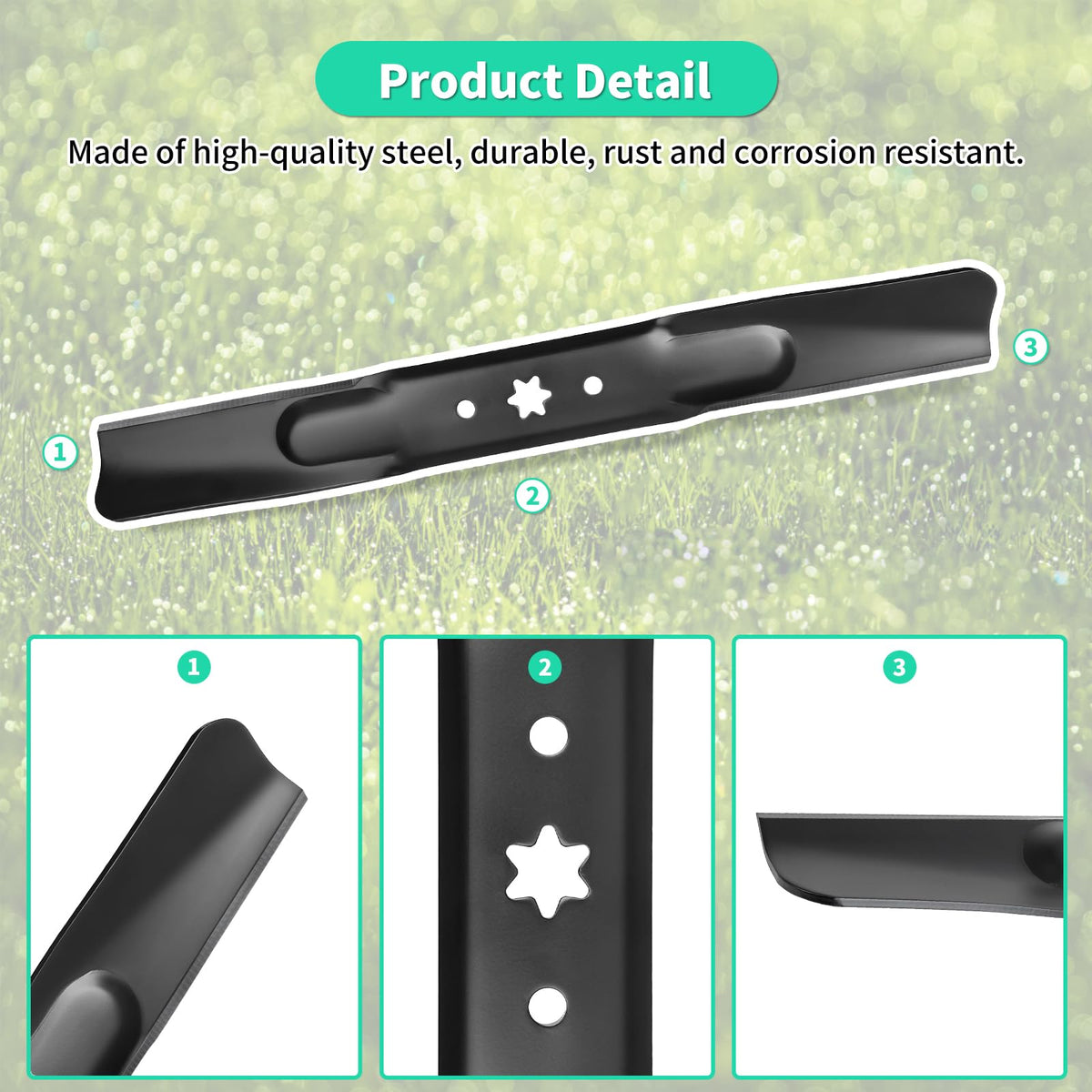 IDEASURE dual blade pack ready for quick replacement and continuous mowing.