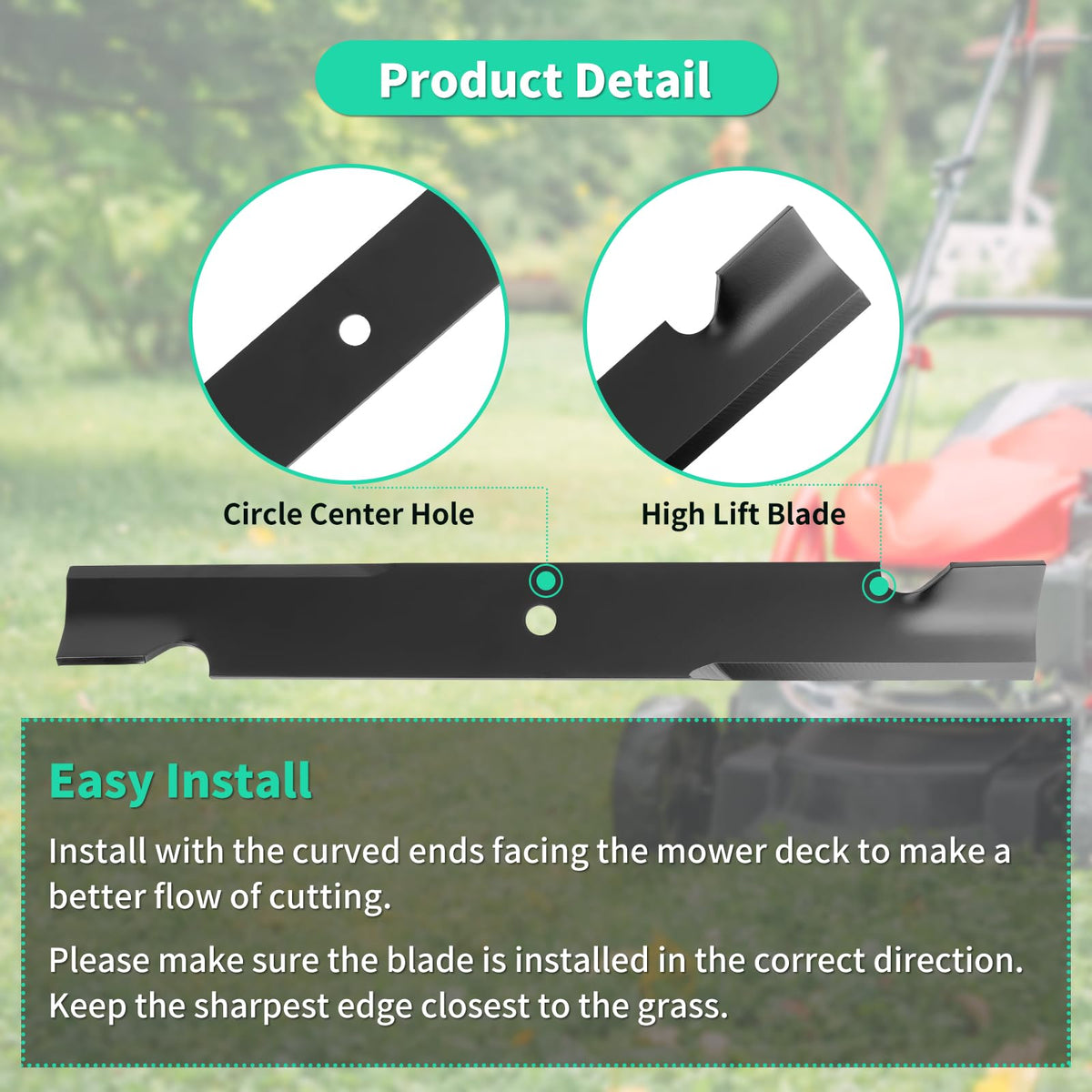 IDEASURE 60-inch blade provides even cuts across varied terrain.