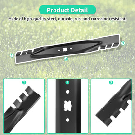 IDEASURE gator blade two-pack ready for quick replacement on mower