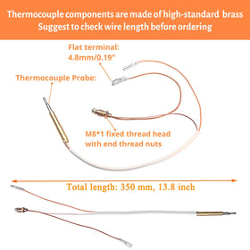 IDEASURE 13.8-inch thermocouple with sleeves withstands heat for durability.