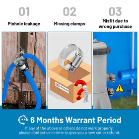 IDEASURE 3-pack pool hoses with clamps ensures secure connections during pool maintenance.