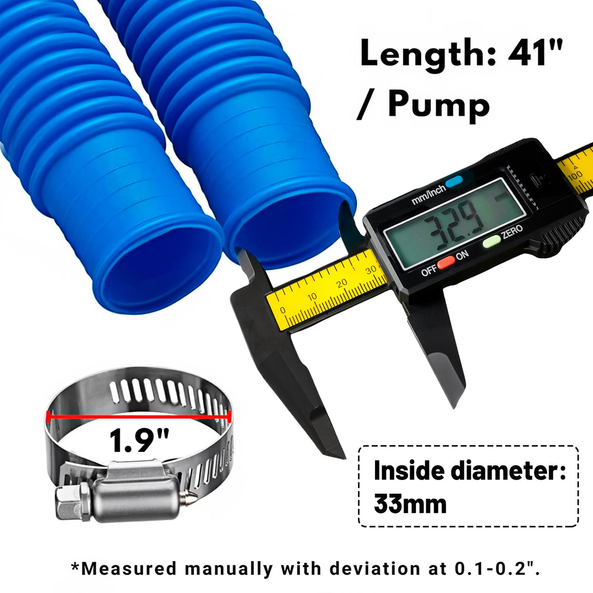 IDEASURE PVC soft-material pool hose reduces stiffness for flexible routing.