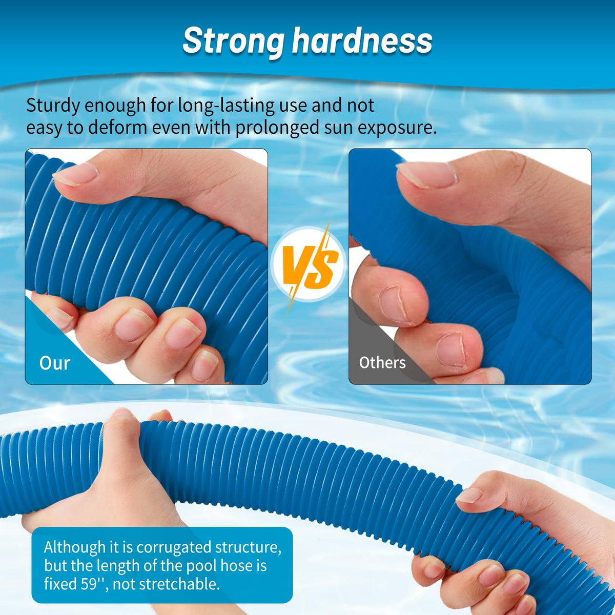 IDEASURE hose assembly showing screw-on nuts on both ends for easy installation.