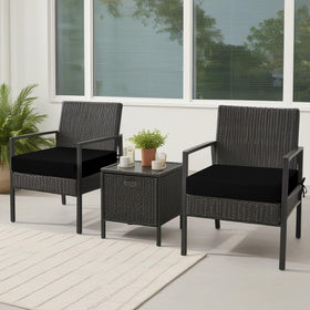 Idee-Home 19x19 inch black chair cushions fit standard outdoor chairs.