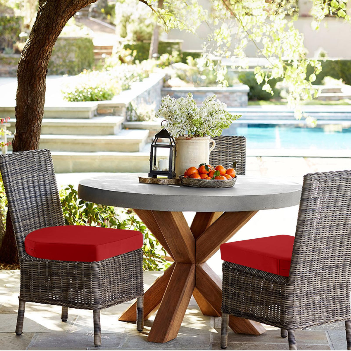 idee-home cushions with four ties stay securely attached to chairs