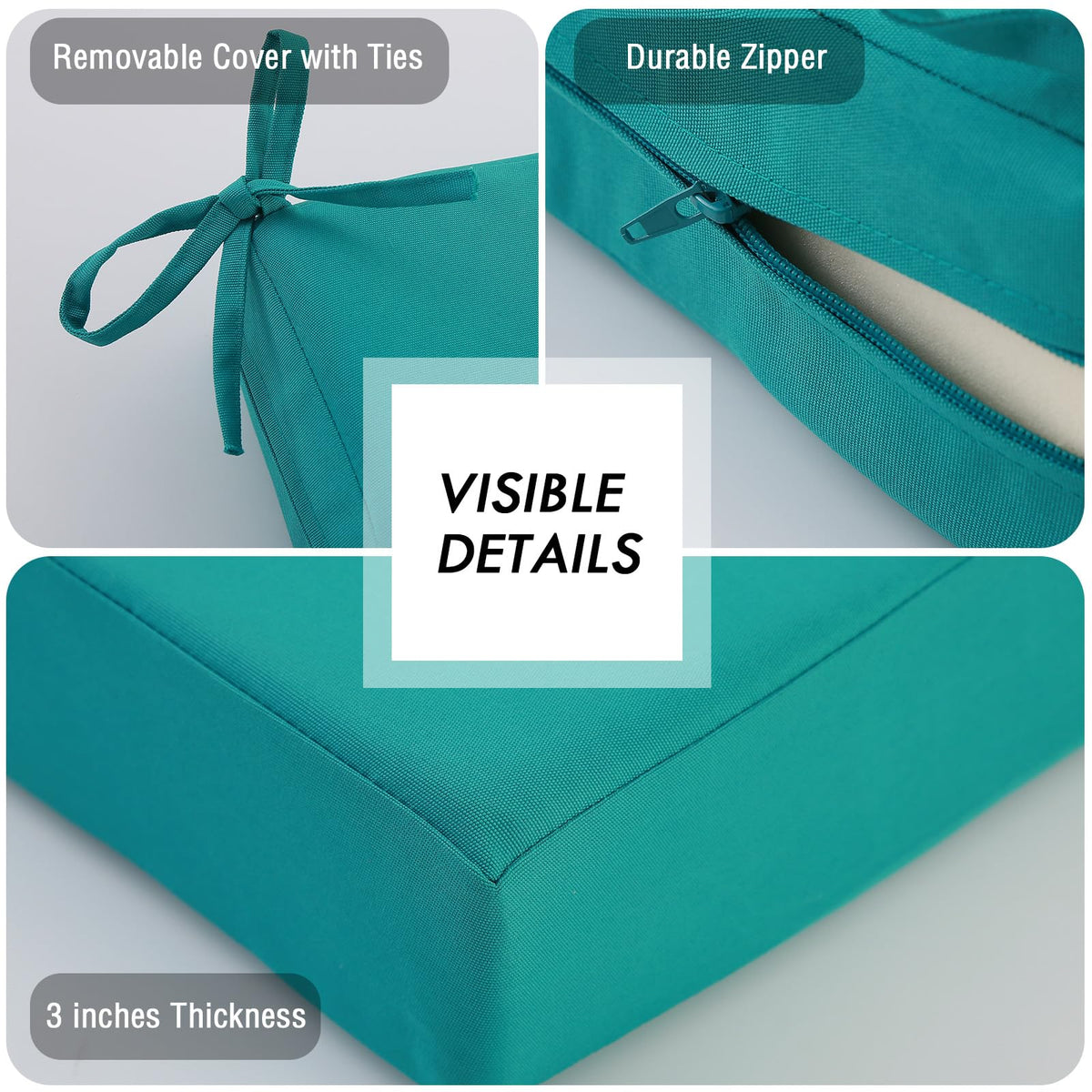 idee-home peacock blue cushion adds vibrant color to garden furniture
