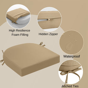 Idee-Home chair cushions, seat foam detail highlights high-density comfort